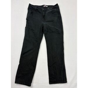 Lee Classic Fit Straight Leg Black Pants Womens 14 Medium Cotton Spandex N3